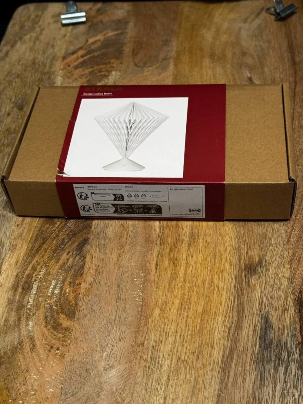 IKEA STRÅLA LED Pleated Diamond-Shaped Table Lamp, White, 106.066.40